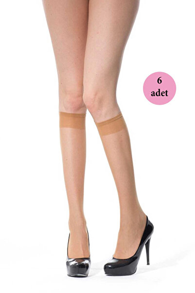 ALFA AKSESUAR 03 6 Pieces Thin Below Knee Socks 20 Denier 57 Skin