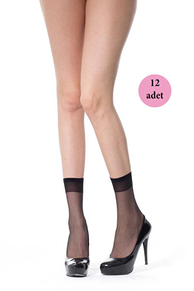 ALFA AKSESUAR 03 12 Pieces Thin Socks 20 Denier 500 Black