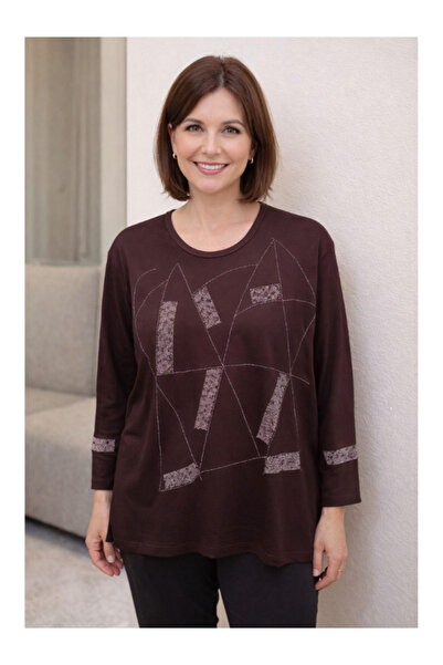 BERNEO Women's Mother Stone Detailed Combed Cotton Sweater