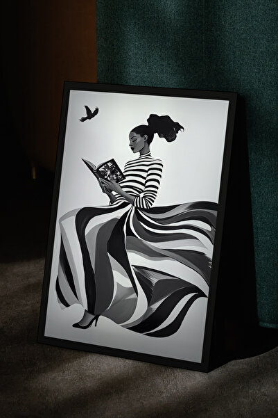 Cadran Soyut Temalı Çerceve Görünümlü Mdf Tablo