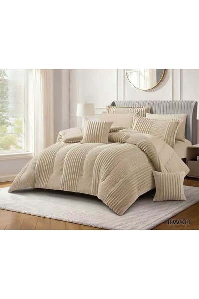 Red Rose Double winter duvet cover set in velvet and faux fur with a royal de...