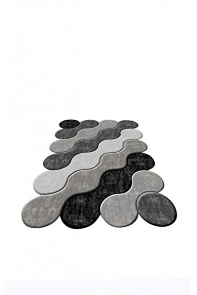 TURCIA Modern Anti-Slip Rug, Rounded, Gray