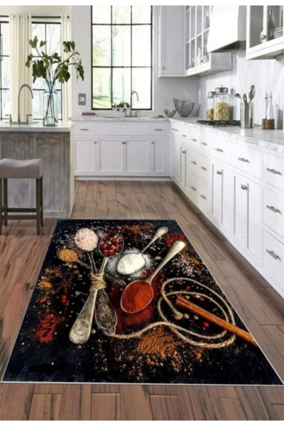 Turci Kitchen Carpet, Non-Slip, Spoons and Spices, Multicolor, 120x180cm, 80x...