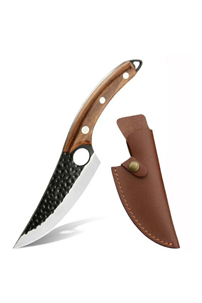 OEM Professional Japanese Outdoor Knife with Wooden Handle and Eco-Leather Sh...