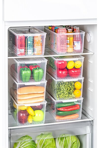 PraticBox 4'lü Set Kapaklı Derin Dondurucuya Uygun Saklama Kabı 7 Litre