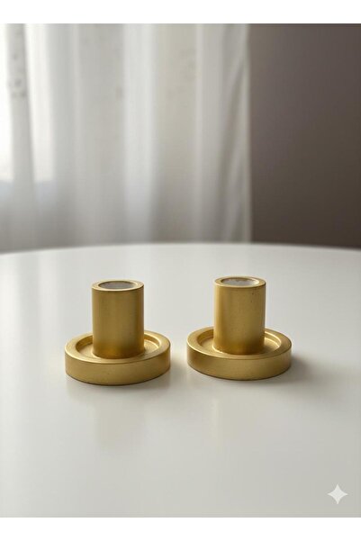 mumkusag Gold Metalik Şamdan 2'li