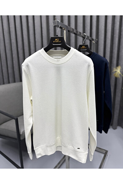 Avni Ceylan Men's Premium Steel Knit Crew Neck Knitwear Basic Sweatshirt