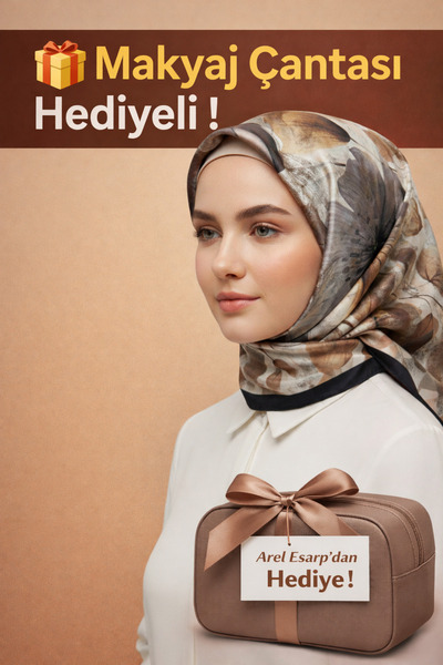 Picasso İpek Görünümlü Siyah - Gri - Kahverengi Kristal Eşarp – Twill Şık Tas...