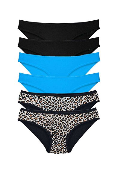 Mestore 6 قطع سراويل داخلية نسائية من الليكرا سهلة الارتداء باللون الأسود وال...