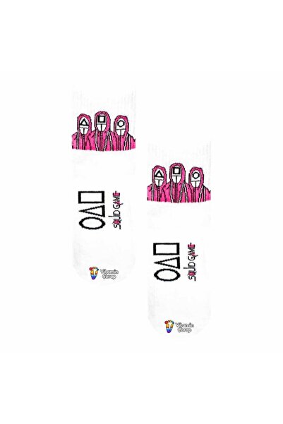 Limmon Store Squid Game Soldier Themed White Athletic Socks