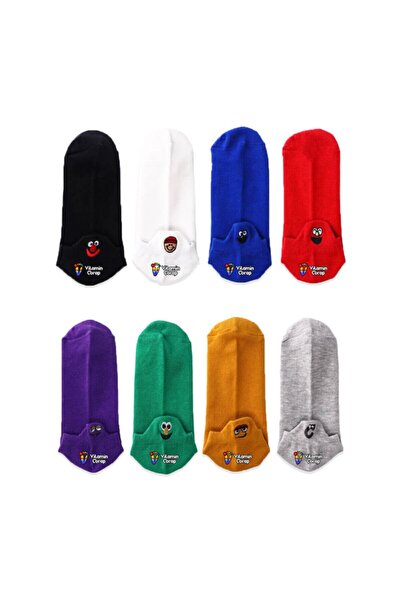 Limmon Store Set of 8 Emoji Embroidered Booties Kids Socks