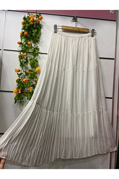 edu collection Sheer Striped Chiffon Lined Skirt with Layers