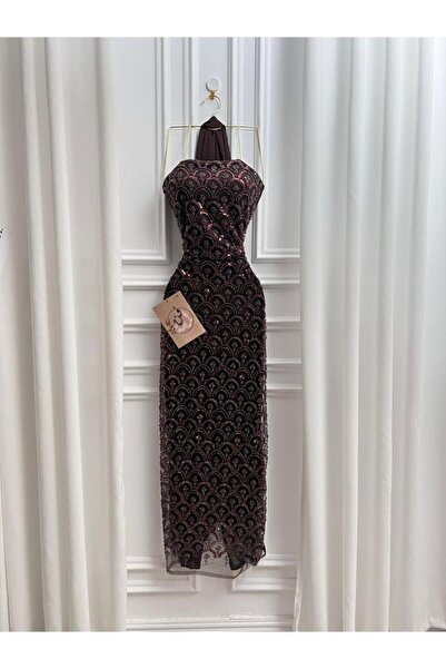 CONTENU Embroidered chiffon evening dress