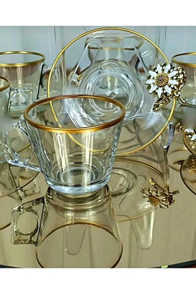 ÇNR Home Collection PAŞABAHÇE VELA FİNCAN TAKIMI 12 PARÇA 6 KİŞİLİK PAPATYALI...