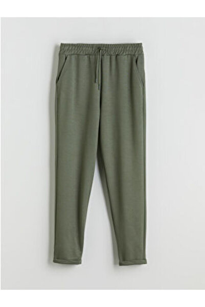 LC Waikiki M1 Sezon Green Women's Sweatpants with Elastic Waistband