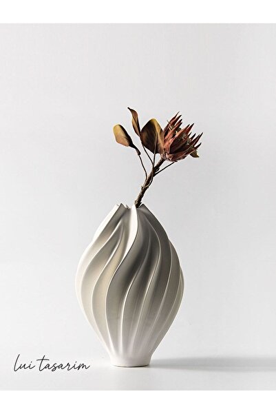 Lui Tasarım Βάζο σε χρώμα κρεμ από πέτρινα υλικά Nanisca, Σκανδιναβικό Ευρωπα...