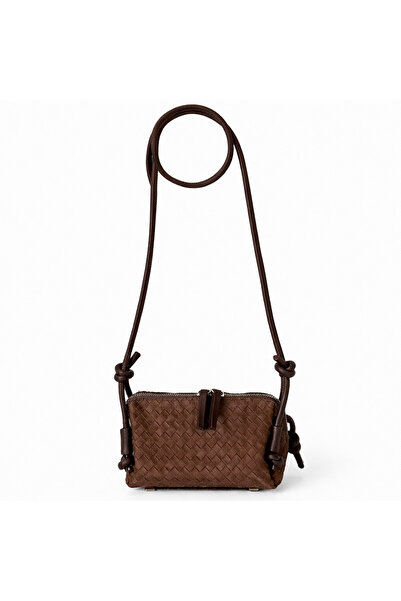 yako Olive Knitted Detailed Mini Women's Bag