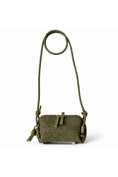 yako Olive Knitted Detailed Mini Women's Bag