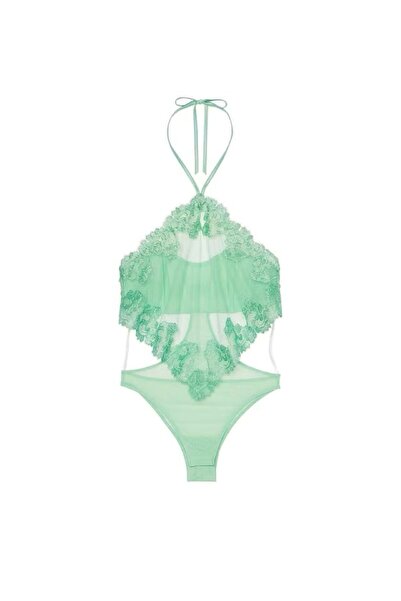 Victoria's Secret - Very Sexy Teddy with Halter Neck and Floral Embroidery