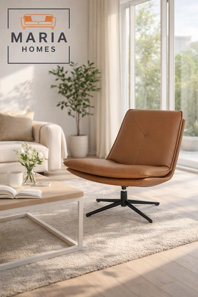 MARIA HOMES Coffee Swivel Lounge Chair – Modern Upholstered Relax & Accent Chair