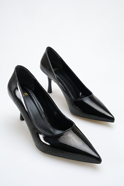meyra'nın ayakkabıları Women's Pointed Toe Stiletto Black Patent Leather