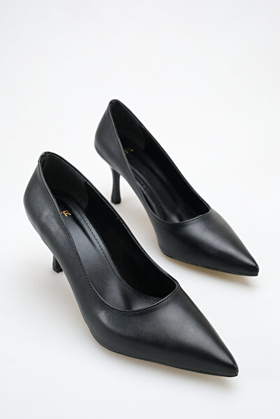meyra'nın ayakkabıları Women's Pointed Toe Stiletto Black Skin