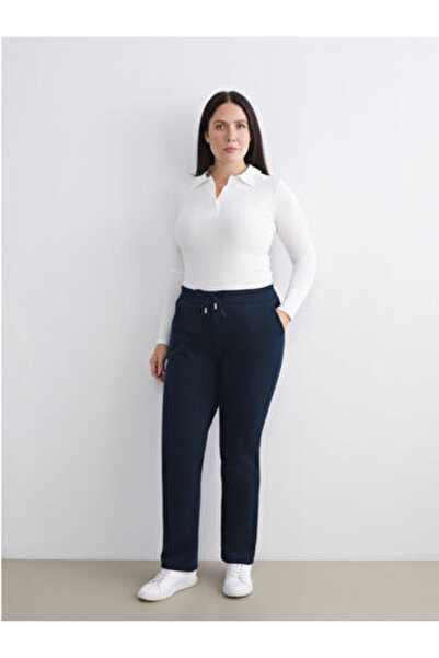 LC Waikiki M1 Sezon Navy Blue Women's Thick Sweatpants with Elastic Waist