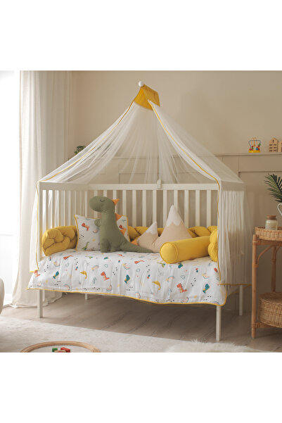 JOYFUL KIDS Dinosaur Themed Knitted Edge Protected Baby Sleeping Set - 100% C...