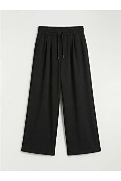 LC Waikiki M1 Sezon Black Soft Touch Women's Sweatpants with Elastic Waist