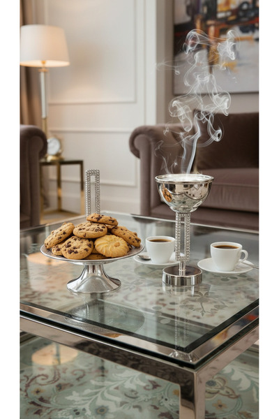 Generic Elegant design candy and nut holder set with incense burner