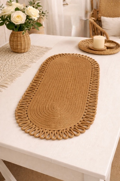 Mastella Jüt Runner Amerikan Servis 35x80 cm | Modern Şık Dekoratif