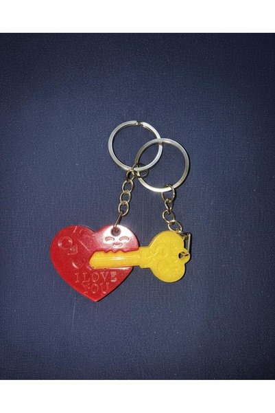 Ferdali Special Double Keychain Set for Lovers - with Heart and Key Figures