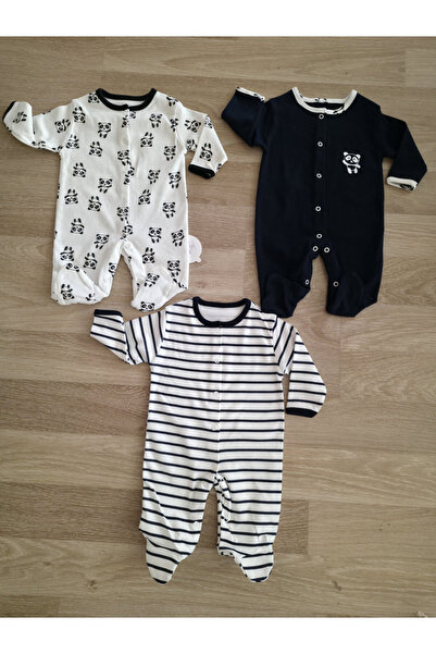 Mıdırık طقم باندا مطبوع مكون من 3 قطع من ملابس الأطفال المصنوعة من القطن بنسب...