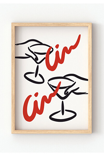 MIOVI WORKS Cin Cin | Uramljeni moderni minimalistički poster za dekoraciju z...