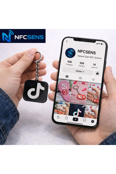 NFC Anahtarlık TikTok | Temassız Sosyal Medya Paylaşım