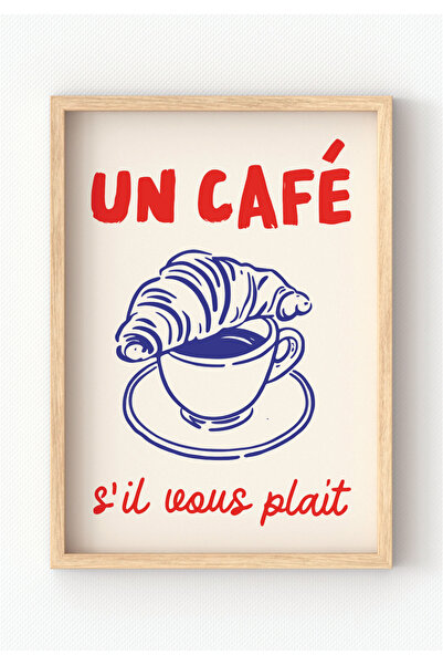 MIOVI WORKS Un Café | Çerçeveli Modern Minimal Coffee Mutfak Duvar Dekorasyon...