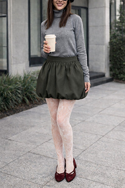 NURCAN KESKİN STORE Anthracite Gray Balloon Skirt