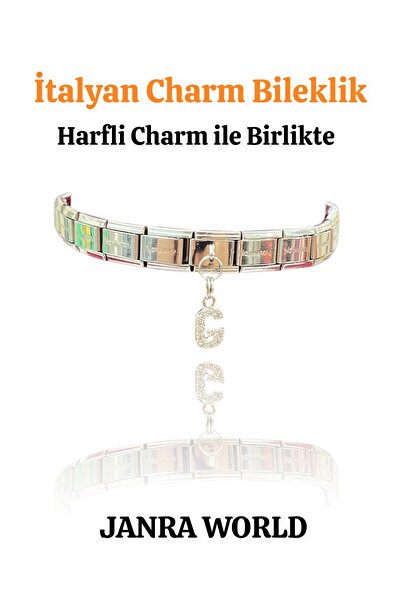 JANRA WORLD Italian Charm Bracelet – Stainless Steel, Fits Any Wrist - with L...