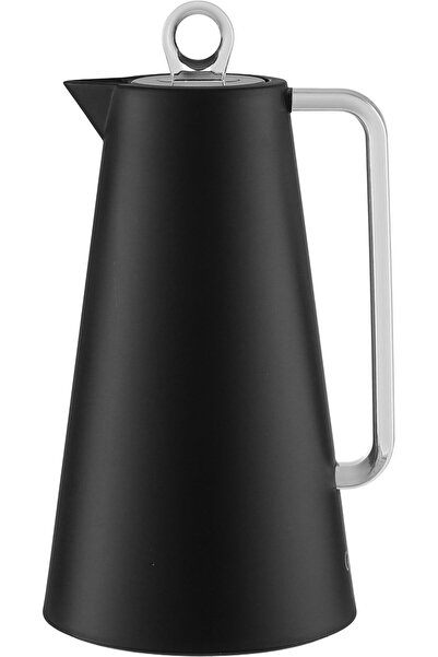 AZOZ MERCHLY Thermos, 1 Liter, Glass Interior, Transparent Handle, Push-Butto...