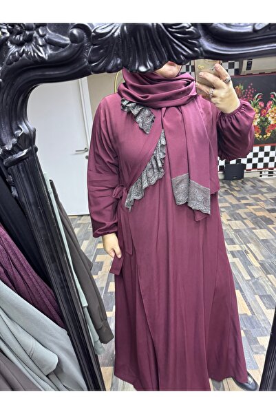 esrastyle RANAZAN / UMRE ÖZEL NAMAZ ELBİSESİ BORDO (ŞALSIZ)