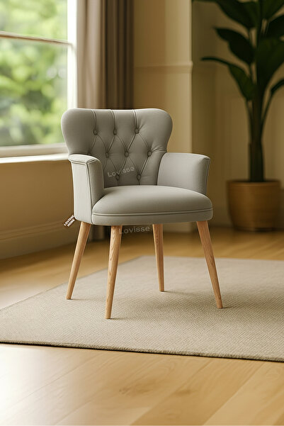 LOVİSSE HOME Gri Diva Berjer Tekli Koltuk Ev, Ofis– Bekleme koltuğu, Otel, ca...