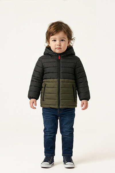 D1fference ERKEK-KIZ Bebek ve Çocuk Şişme Mont Su ve Rüzgar Geçirmez Kürk Ast...