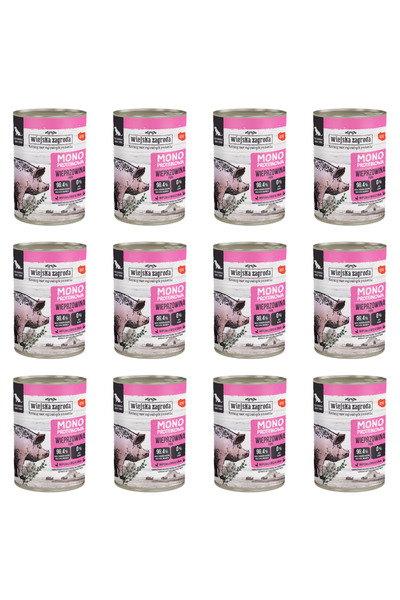 Other Mokra karma dla psa Wiejska Zagroda Monobiałkowa Wieprzowina 12x400g