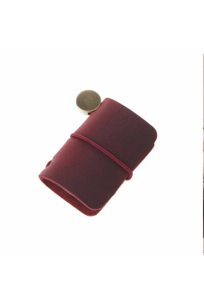 Onwize Bordo Mini Vintage Scrapbook Journal Deri Kapaklı El Yapımı Defter 48x...