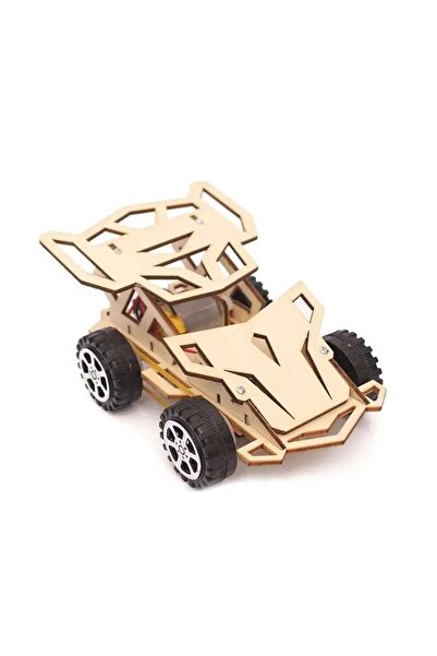 TeTea Jucarie Educationala Tetea, Kit lemn STEM, masinuta cu motor Model 3