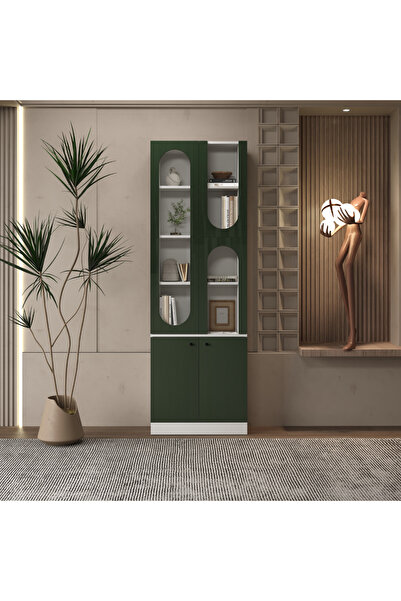 klubeconcept ARC Duo Beyaz Kemerli Kitaplık 70x30x210 cm