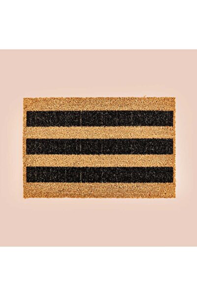 ASPARTAM Home Black Striped Koko Door Mat - Beige / Black - 40X60 cm