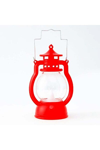AZOZ MERCHLY فانوس رمضان، يعمل بالبطارية، مقاس 7.5 × 12.5 سم، أحمر