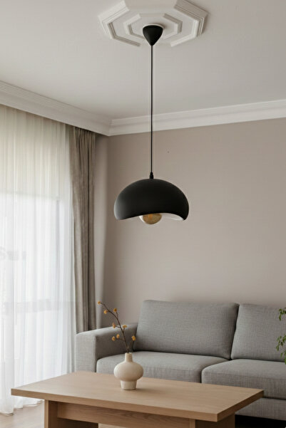 Shoprit Modern Retro İskandinav Tasarım Beton Görünümlü Tekli Sarkıt Avize Mu...