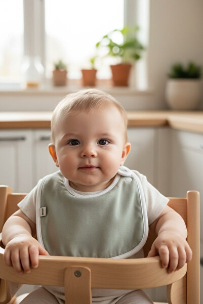 runbaby Fleece Liquid Resistant Two-Stage Snap-On Baby Food Bib (0-3 Months)